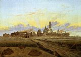 Caspar David Friedrich Sunrise near Neubrandenburg painting